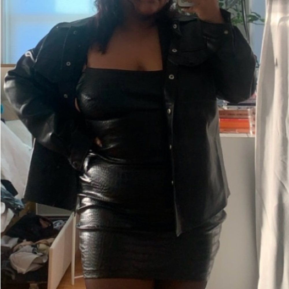 Fashion Nova Faux Leather Mini Dress